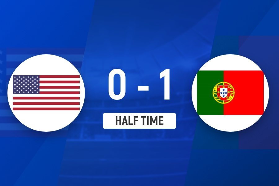 开云电子-半场-葡萄牙1-0美国 B费抽射造险+助攻特林康推射破门